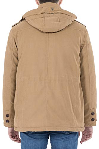 SMTD Acolchado Abrigo Hombres Forro Polar con Cálido Chaquetas Invierno Algodón Militar Parka con Capucha Khaki ES XL=Asia Etiqueta 3XL