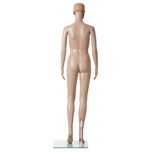 SONGMICS Maniquí para Mujer, con Cabeza, Realista, Desmontable, para Escaparates, Color Carne MPLM07