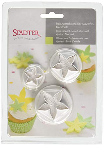 Städter averrhoa Carambola Conjunto de 3, moldes para Galletas con extrusora