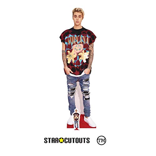 Star Cutouts Ltd Justin Bieber - Figura Decorativa de cartón (tamaño pequeño, 176 x 53 x 176 cm), Multicolor