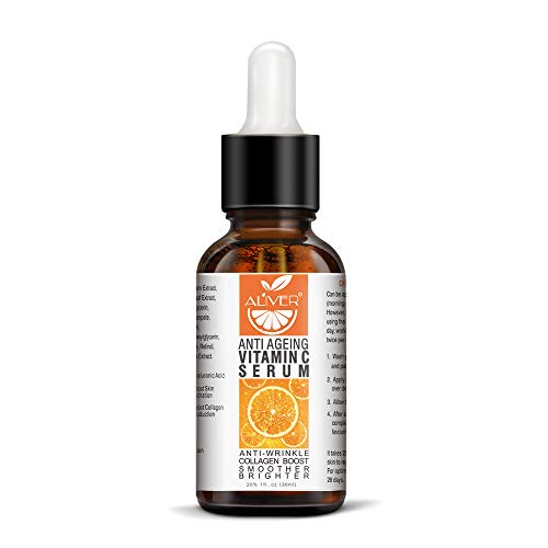 Suero de vitamina C, ácido hialurónico Cara Vitamina antiarrugas y suero antiarrugas, suero de retinol, manchas solares hidratantes y luminosas 30ml