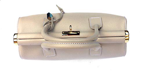 Superflybags - Bolso para mujer de piel auténtica, modelo Alia Classic, fabricado en Italia, Beige (beige), L