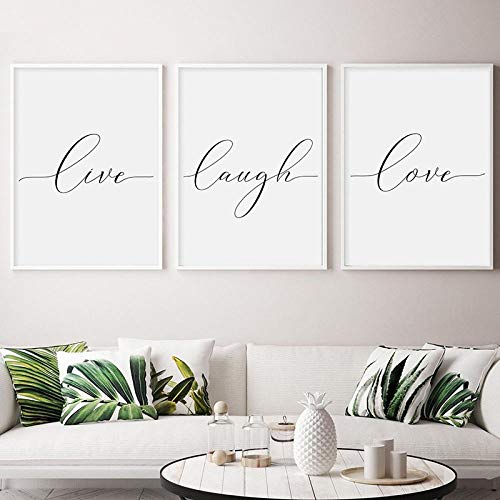Tanyang Live Laugh Love Canvas Poster Print Pintura Minimalista Arte de la Pared Cuadros de la Pared para la Sala de Estar Decoración nórdica Hogar Sin Marco