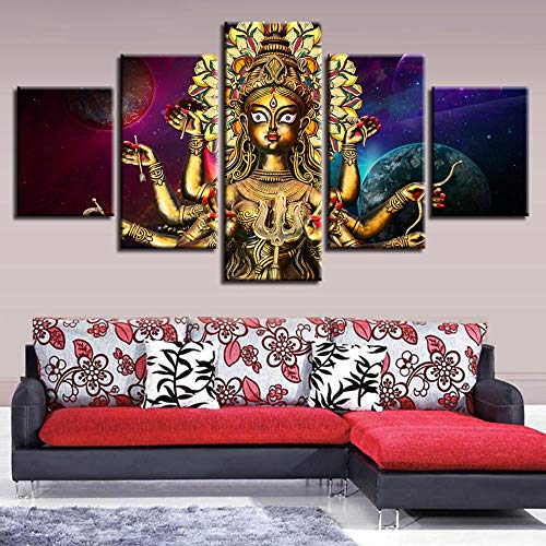 TAOZIQH Imágenes en Lienzo Impresión HD Moderna 5 Piezas Carteles modulares Kwan-Yin de mil Manos Pintura Decoración de la Sala de Estar en casa Arte de la Pared