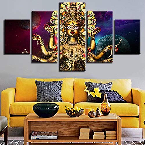 TAOZIQH Imágenes en Lienzo Impresión HD Moderna 5 Piezas Carteles modulares Kwan-Yin de mil Manos Pintura Decoración de la Sala de Estar en casa Arte de la Pared