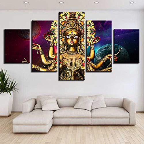 TAOZIQH Imágenes en Lienzo Impresión HD Moderna 5 Piezas Carteles modulares Kwan-Yin de mil Manos Pintura Decoración de la Sala de Estar en casa Arte de la Pared