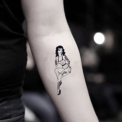 Tatuaje Temporal de Pin Up Girl (2 Piezas) - www.ohmytat.com