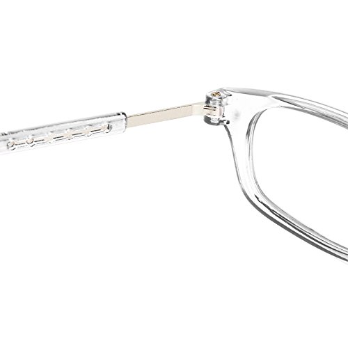 TBOC Pack: Gafas de Lectura Presbicia Vista Cansada – (Dos Unidades) Graduadas +2.50 Dioptrías Montura Transparente y Negra Hombre Mujer Imantadas Plegables Lentes Aumento Leer Ver Cerca Cuello Imán