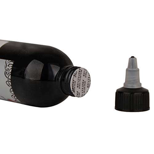 Tinta para tatuajes Pintura para todo el cuerpo negra Color Pigmento negro Tatuaje contorneado Tinta Tatuaje y arte corporal (4 onzas)