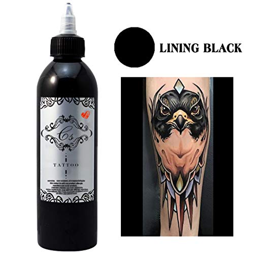 Tinta para tatuajes Pintura para todo el cuerpo negra Color Pigmento negro Tatuaje contorneado Tinta Tatuaje y arte corporal (4 onzas)
