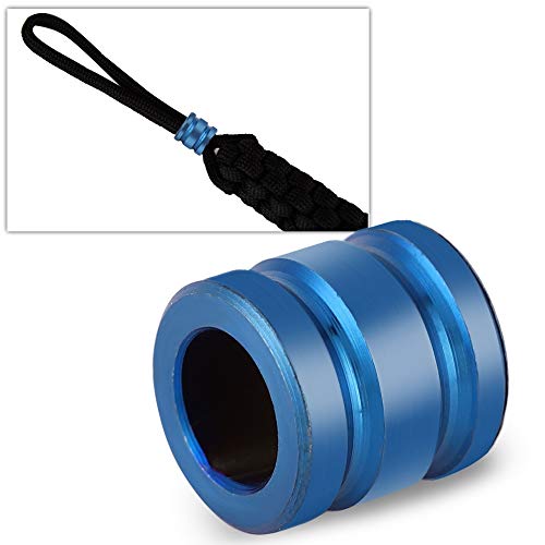 Titanium Knife Lanyard Bead, Parachute Cord Bead Paracord Bead Exterior EDC Colgante (pequeño) (Blue)