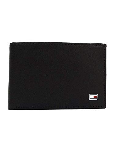 Tommy Hilfiger Eton Mini CC Flap & Coin Pocket, Cartera Hombre^Mujer, Black, OS