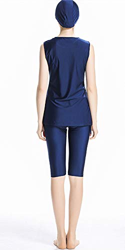 Traje de baño musulmán de Las Mujeres Traje de baño sin Mangas islámico Hijab Natación Traje de baño árabe Girls Beach Burkini (NO.2, Int'l M)