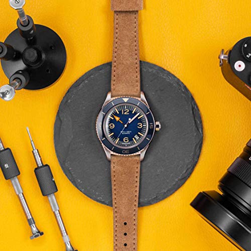 Undone Basecamp Classic Blue Vintage Automático Acero Azul Piel Marron Reloj Unisexo