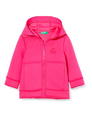United Colors of Benetton Felpa Chaqueta Punto, Rosa (Pink Peacock 2l3), 80/86 (Talla del Fabricante: 1Y) para Bebés