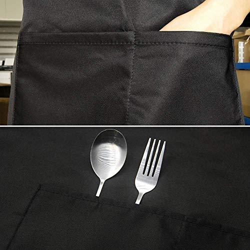 Viedouce 2 Piezas Delantales Impermeables Ajustables del Cocinero con Bolsillo Cocina Delantale de Cocina para Mujeres Hombres,Delantal Chefs Cocina para Cocinar/Hornear