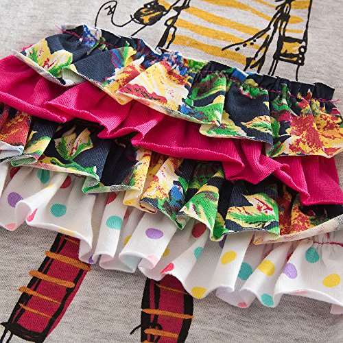 VIKITA Vestido Dibujos Floral Manga Larga Algodón Casual Niñas LH3660 6T