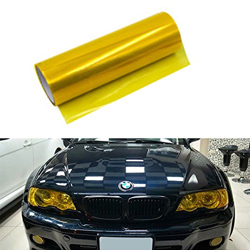 Vosarea 30 * 120 cm Coche Impermeable Luz antiniebla Auto Faros Faros Película de Tinte Pegatina de Etiqueta Que Cambia de Color (Amarillo)