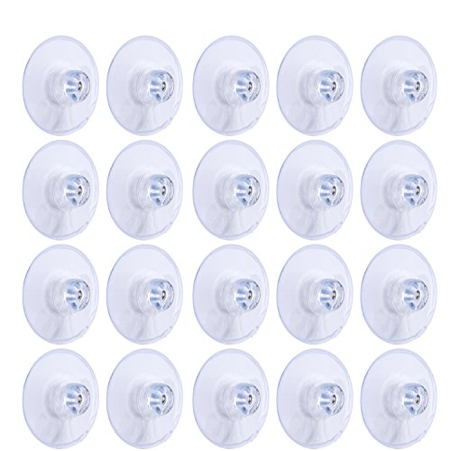 Whaline Ventosas Transparente de Plástico sin Ganchos, 45 mm, 20 Piezas Ventosas Claras para Hogar y Oficina