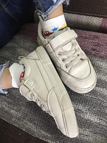 Wobon 12 Pares de Calcetines Antideslizantes de ABS Bebé Chicos con Asas, Calcetines Antideslizantes para Niños Pequeños (12 pares A, 3-5 años)