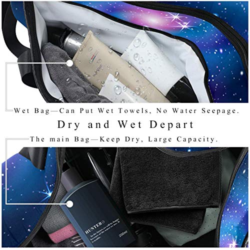 Xingruyun Bolsa de Deporte Universo Galaxias Misteriosas Bolso de Viaje Bolsa de natación Bolsa de Gimnasio y Fitness Sport Duffel Bag con Bandolera para niños y niñas 45x23x23cm