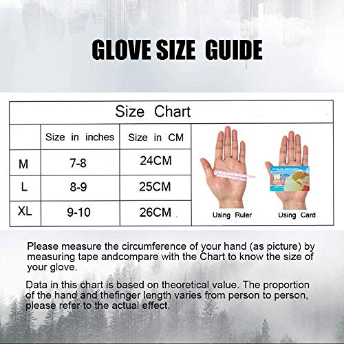 Xnuoyo Goma nudillo Duro Dedo Completo y Medio Dedo Guantes Guantes Protectores Guantes de Pantalla táctil para Motocicleta Ciclismo Caza Escalada Acampar Negro L
