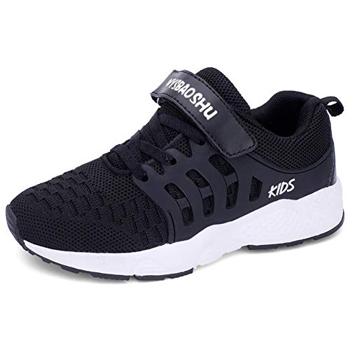 Zapatillas de Deporte de Moda para Niños Zapatillas Deportivas Transpirables para Niños y Niñas（34 EU,Negro