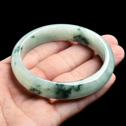 ZHIBO Especies de Hielo Myanmar Flor Azul Jade Pulsera de Jade Pulsera de Mujer Brazalete de Jade flotantes