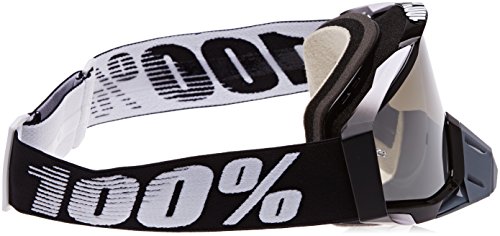 100 Percent RACECRAFT Goggle Abyss Black-Mirror Silver Lens Gafas de protección, Adultos Unisex, Negro-Cristal Plateado, Mediano