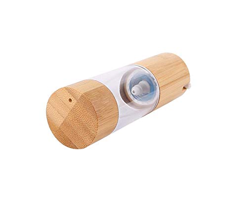 1PCS 50ml 1.7oz Vacío recargable Eco Bamboo Plastic Airless Bomba de vacío Prensa Botella Tarro Vial Dispensador de loción Viaje Contenedores cosméticos Soporte para suero de esencia de emulsión