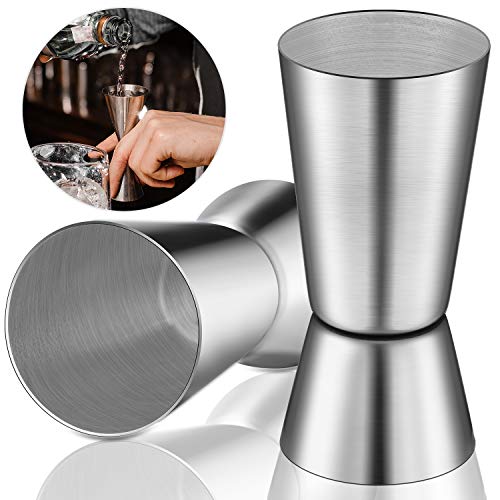2 Piezas de Medida de Cóctel doble de acero inoxidable de Cóctel Medida de Bar de 25/ 50 ml Medida de Cóctel Líquido de Medición Copa de Medida para Fiesta Bar Tiro de Cóctel