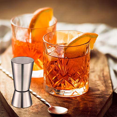 2 Piezas de Medida de Cóctel doble de acero inoxidable de Cóctel Medida de Bar de 25/ 50 ml Medida de Cóctel Líquido de Medición Copa de Medida para Fiesta Bar Tiro de Cóctel