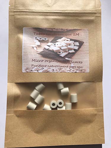 30 + 5 tubos de cerámica EM, microorganismos eficaces, mejoran naturalmente el sabor de tu agua; por tierra y luz, 2 bolsas reutilizables para contener las cerámicas.
