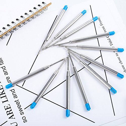 30 Piezas de Recambio de Bolígrafos de Bola Reemplazable Relleno de Metal de Pluma Recambios de Bolígrafos de Punta de Boda de Escritura (Azul)