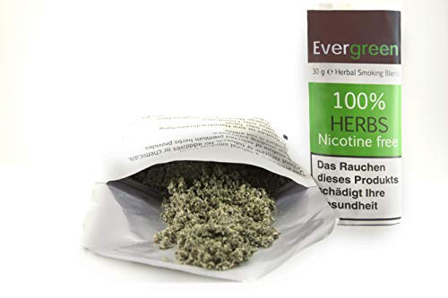 5 X Organic Herbal Natural Smoking Mixture, 100% Nicotine & Tobacco Free, Rich, Aromatic, Delicate Aroma and Smooth natural taste 5 PACKS Evergreen Tobacco Substitute, 150g Total