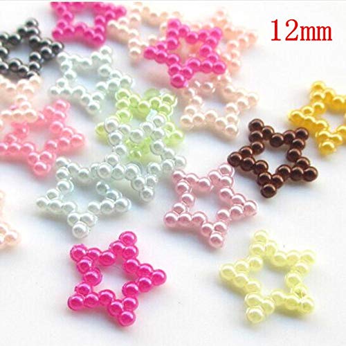 50 unids/lote diseño de mezcla aleatoria flor de color de mezcla perla de espalda plana redonda, lazo, flor para adorno multicolor, mezcla