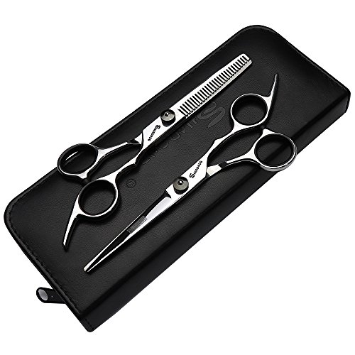 6 Inch pelo estilista de profesión tijeras peluquería Studio profesional Herramientas de Modelado de corte tijeras + tijeras de entresacar Super descuento