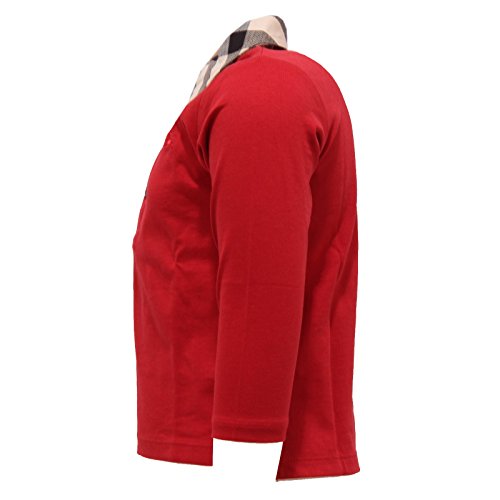 7539T polo bimbo BURBERRY cotone rosso maglia t-shirt polo kid [9 MONTHS]