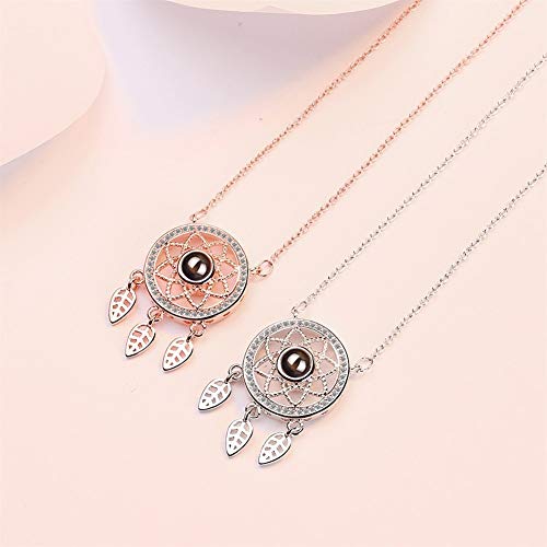 Accesorios 2 Colores sueño de proyección Collares Collares Amor significativo for Regalo de Las Mujeres Regalo (Metal Color : Rose Gold)
