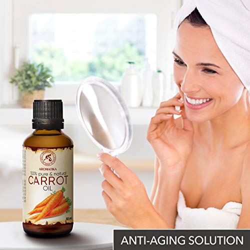 Aceite de Zanahoria 50ml - 100% Puro y Natural - Mejor Aceite de Cuidado para La Piel - Cabello - Cuerpo - Cuidado Personal - Aceite de Caroteno