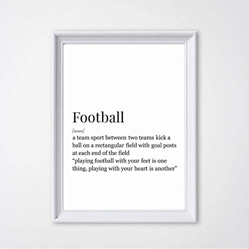 ACEYCHUANG Cartel de Lona de definición de fútbol, ​​Art Deco de Pared para habitación de niño-50x60 cm