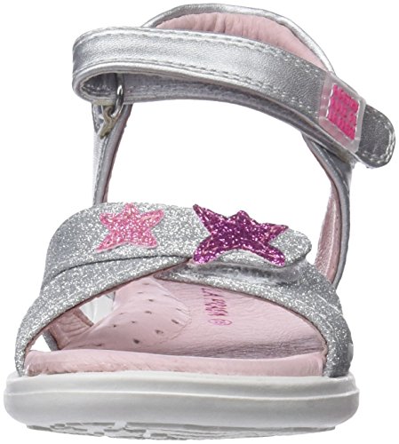 Agatha Ruiz de la Prada 182943, Sandalias con Punta Abierta para Niñas, Plateado (Plata), 25 EU