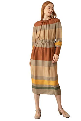 ANGEL SCHLESSER Vestido Rayas Cintura Fruncida