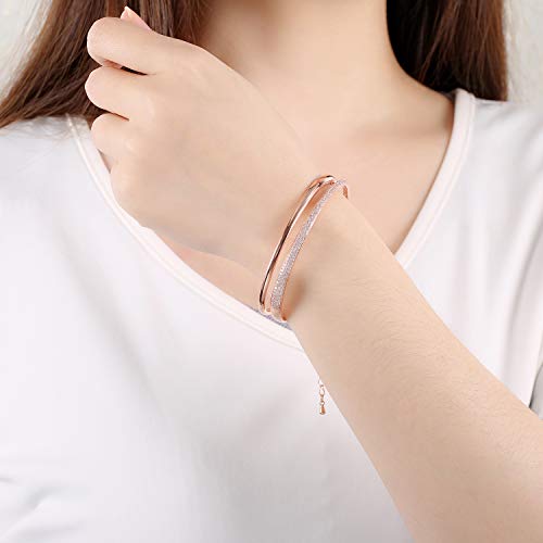 Angelady 'Timeline' Brazaletes de Oro Rosa Pulseras para Mujeres Joyería de niñas San Valentín para Miss, Presente para mamá