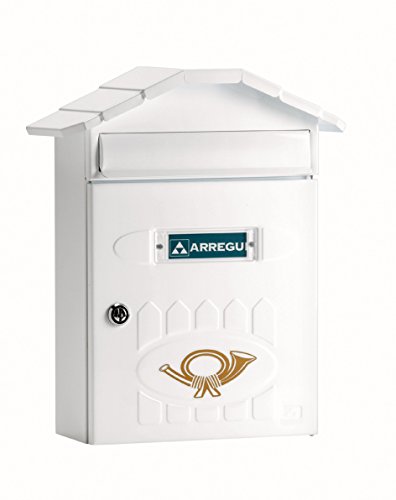 Arregui E5001 Buzón para Exterior (Acero), Blanco, 360 X 298 X 120 mm