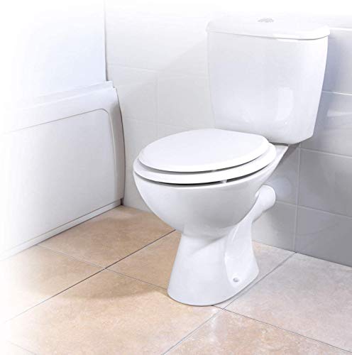 Asiento de inodoro Beldray® LA032355 de MDF, madera, blanco, 457 mm