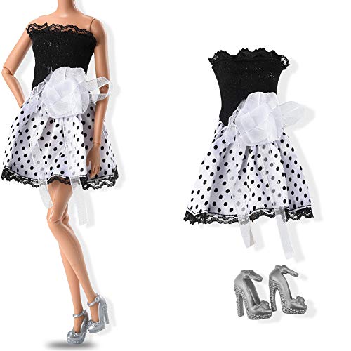 Asiv 20 Piezas Ropa y Zapatos para Muñeca Doll - 10 Piezas Mini Falda de Moda y 10 Pares de Zapatos para Regalo de Niña