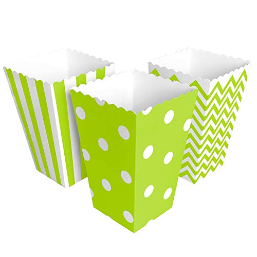 BangShou 60pcs Cajas de Palomitas Cartón Caramelo Contenedor Cine Pequeñas Cajas de Palomitas de Maíz 12 x 7.5cm (Verde)