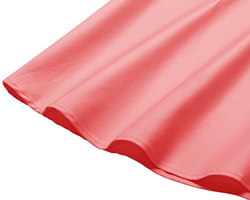 Bbonlinedress Vestido Corto Mujer Retro Años 50 Vintage Escote En Pico Coral XL