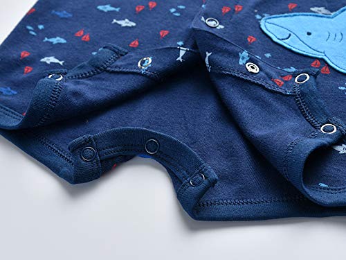 Bebé Pijama Niños Pelele de Algodón Body Manga Corta Verano Jumpsuit 6-9 Meses